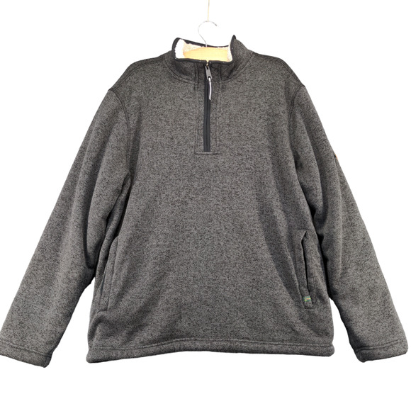 Orvis Men's 1/4 Zip Fleece Lined Pullover Gray Large Mock Neck Polyester - Picture 1 of 12